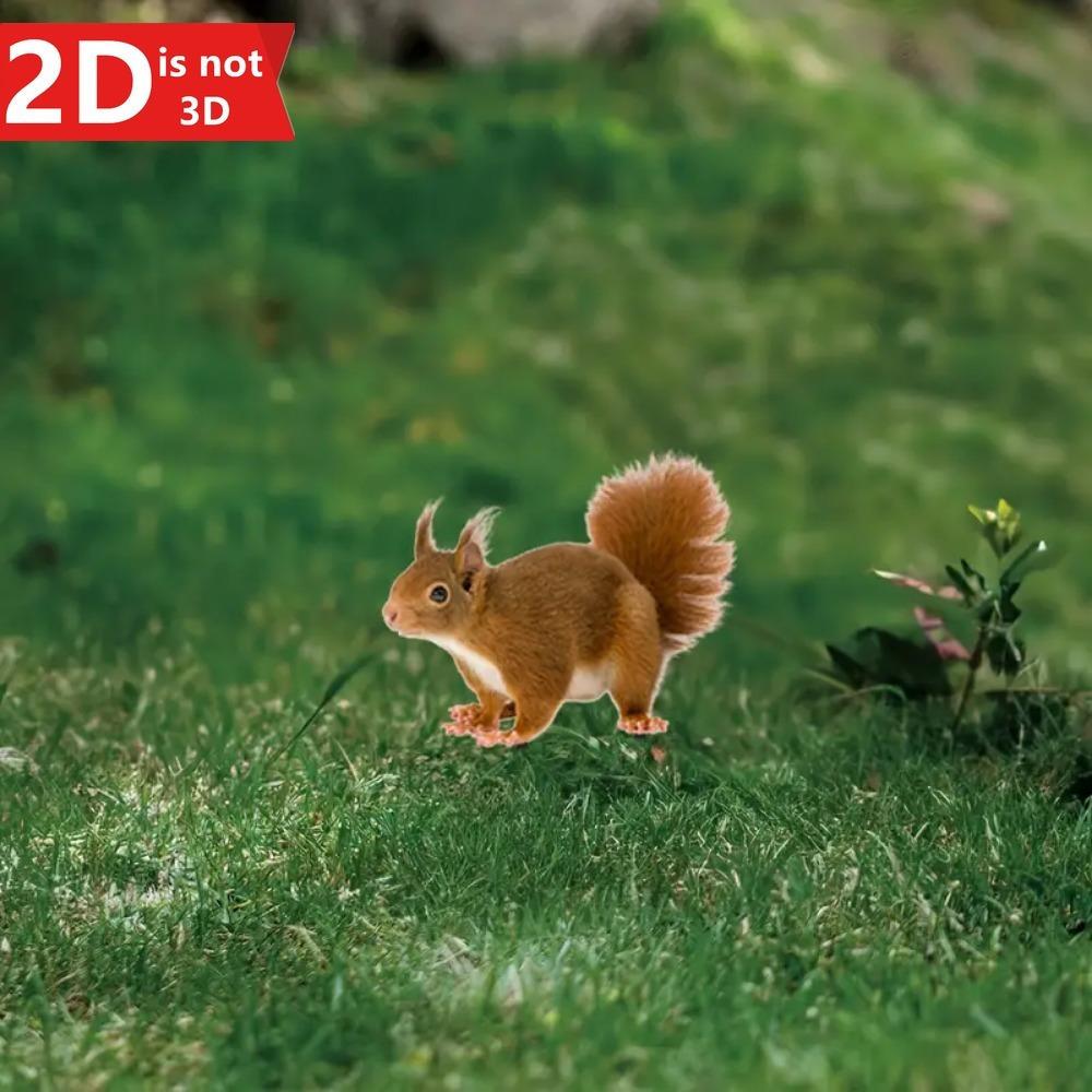 2D Cute Squirrel Garden Plug. Durable Outdoor Decor for Lawn, Yard & Flowerpots.