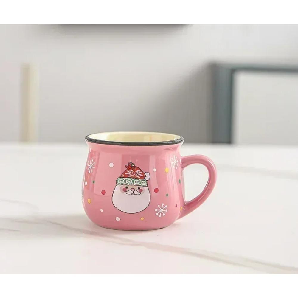Kawaii New Christmas Mugs Ceramic Cups Santa Claus Elk Figurines Creative Gift For Office Home Milk Coffee Tea Cup Couples