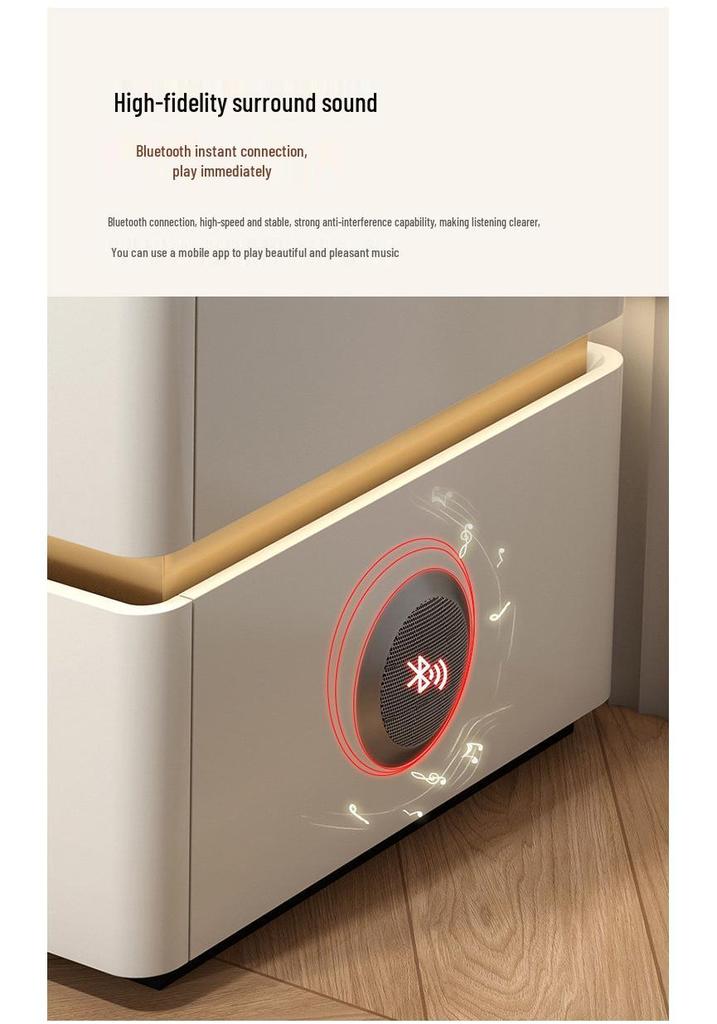 Comodino Smart di Lusso: Design Italiano Moderno Minimalista, Armadietto Multifunzionale per Camera da Letto