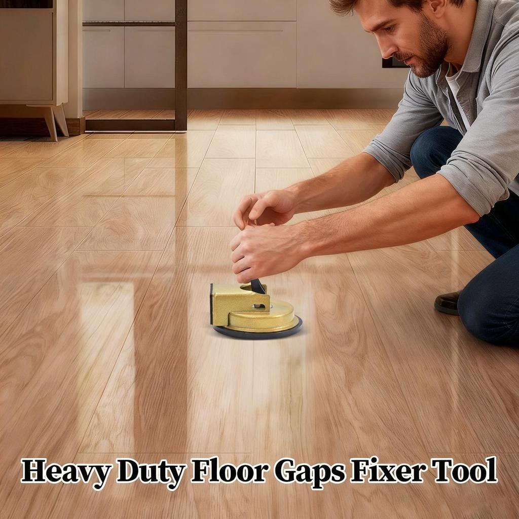 Heavy-duty floor gap repair tool, reinforced iron slat gripper with enhanced suction cup, suitable for repairing engineered wood