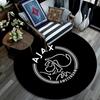 Amsterdamsche Football Club Ajax Round Area Rug,Carpet Rug for Living Room Bedroom Sofa Playroom Decor,Non-slip Floor Mat