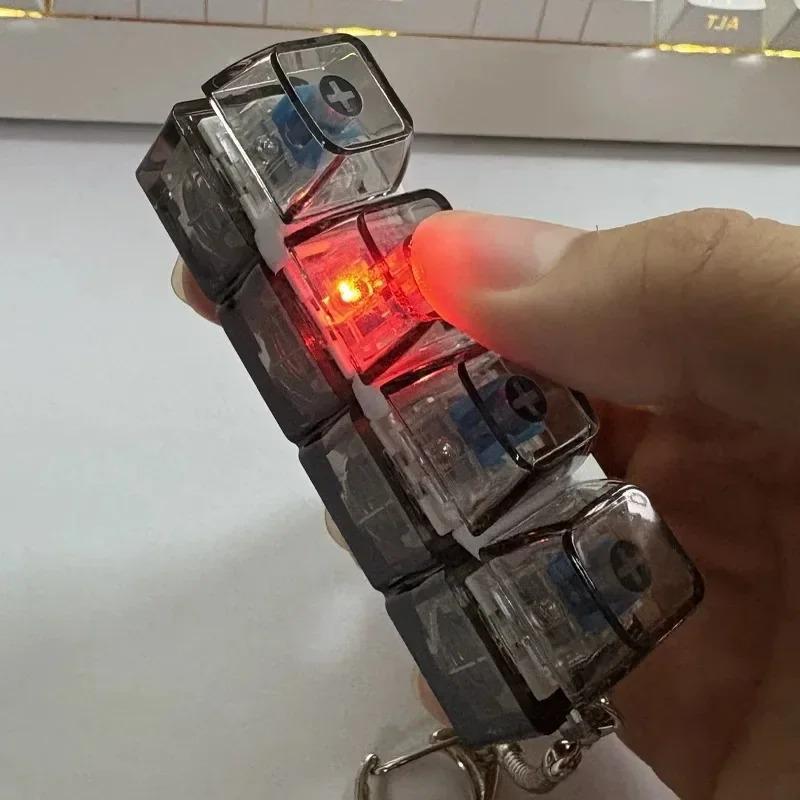 New Stress Anxiety Relief Keyboard Keychain Four Finger Button for Office Home Adults Kid Decompression Clicker Hot Gadget Gifts