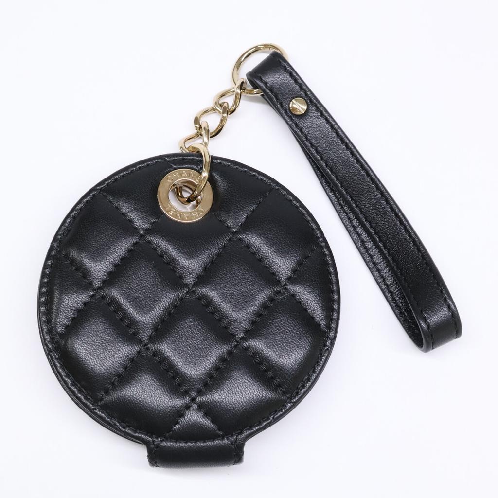 CHANEL [Excellent Condition] GHardware Matelasse Lambskin Name Tag, No. 28 charm blackUsed
