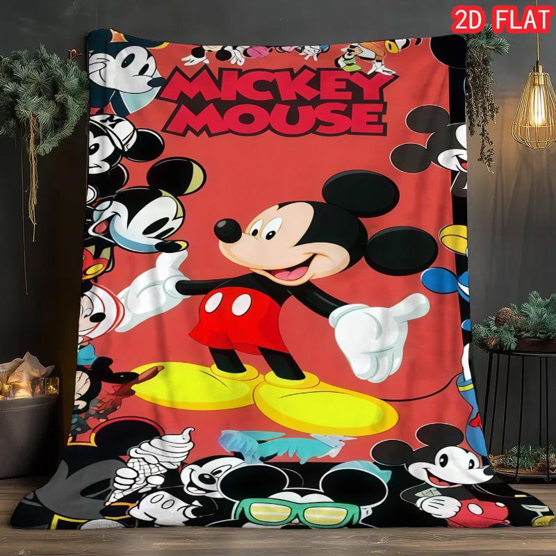 

Disney Mickey Theme Warm Fleece Throw Blanket Soft Comfortable for Kids Room Living Room Home Decoration 75x90cm
