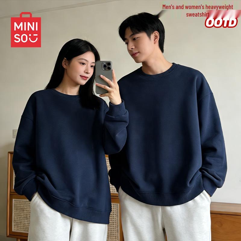 MINISO Men's Solid Color Crew Neck Sweatshirt