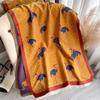 Crane Picture Imitation Cashmere Thickened Scarf Scarf Women'S Extended Printed Fashionable Simple Shawl