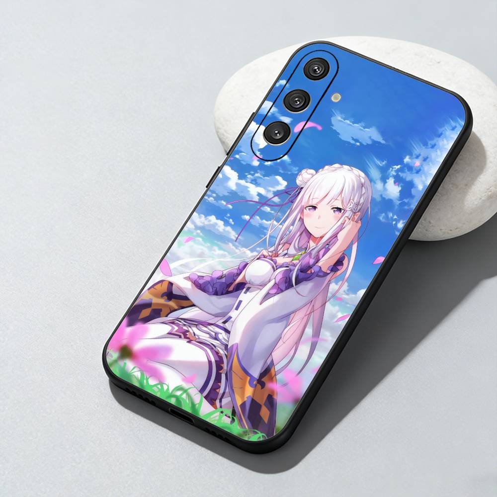 E-EmiliaS Anime Re-Z-Zero Phone Case For Samsung Galaxy A73,A72,A71,A70,A52,A51 Others Soft Black Cover Samsung a52