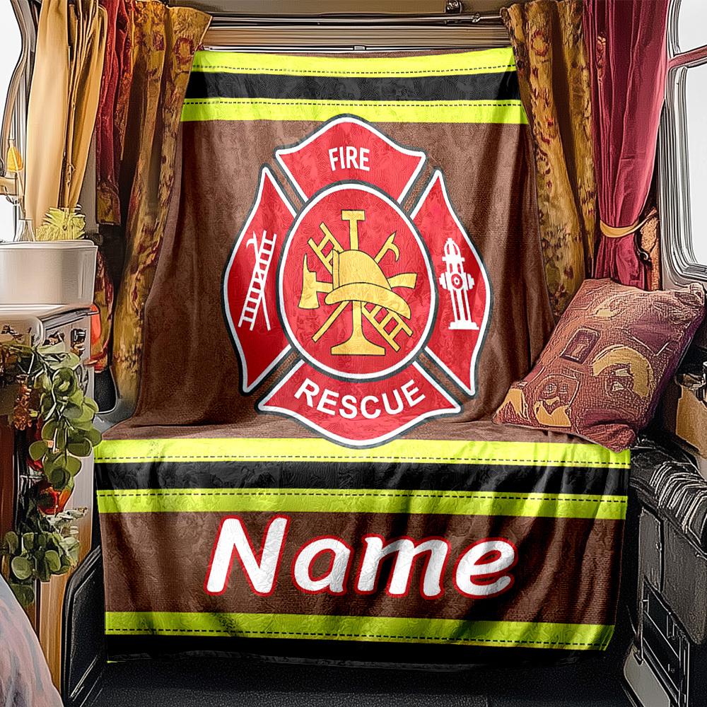Fire Rescue Rv Customize Your Name Blanket Comfortable Soft Lightweight Allseason Multipurpose Blanket For Travel Camping Picnics Sofas Rvs Beds