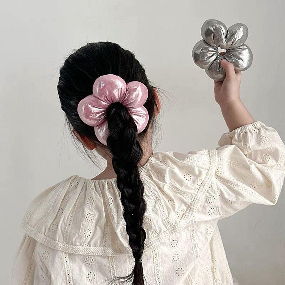 Flower Shape Large Hair Scrunchies Sponge Exaggerated Hair Ring Personality Elastic Hair Rope  Girl