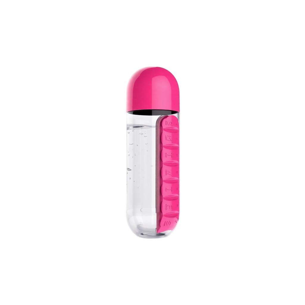 7 Day 2-in-1 Portable Bottle with Case Cup for Outdoor Travel and Daily Use