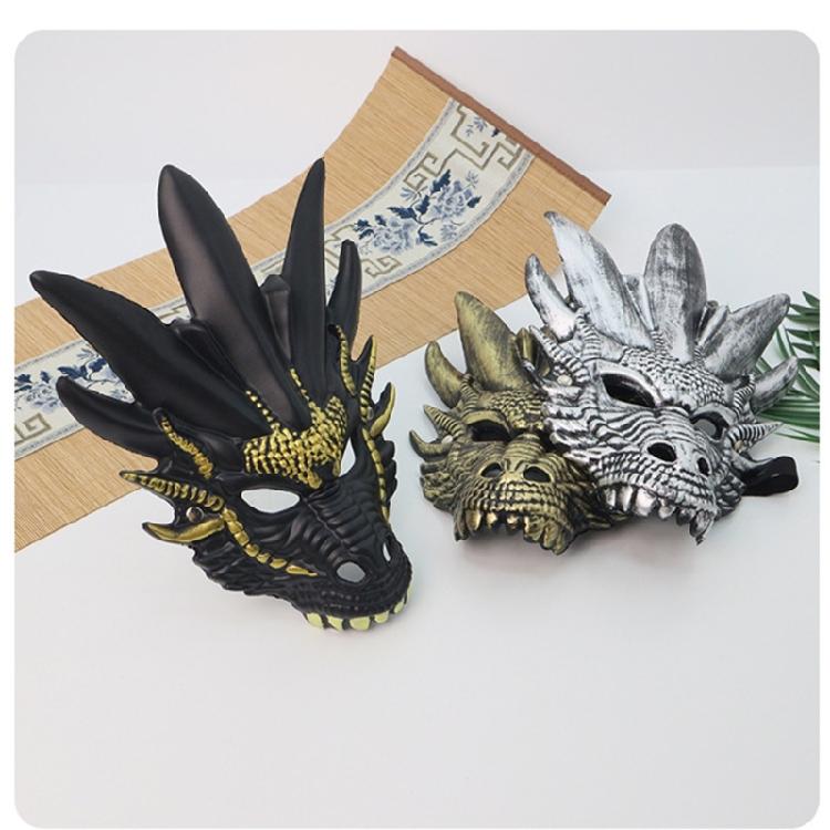 Dragon Head Full Face Mask Halloween Dragon Head Mask Masquerade Mask Halloween Costume Accessory for Men Women Cosplay