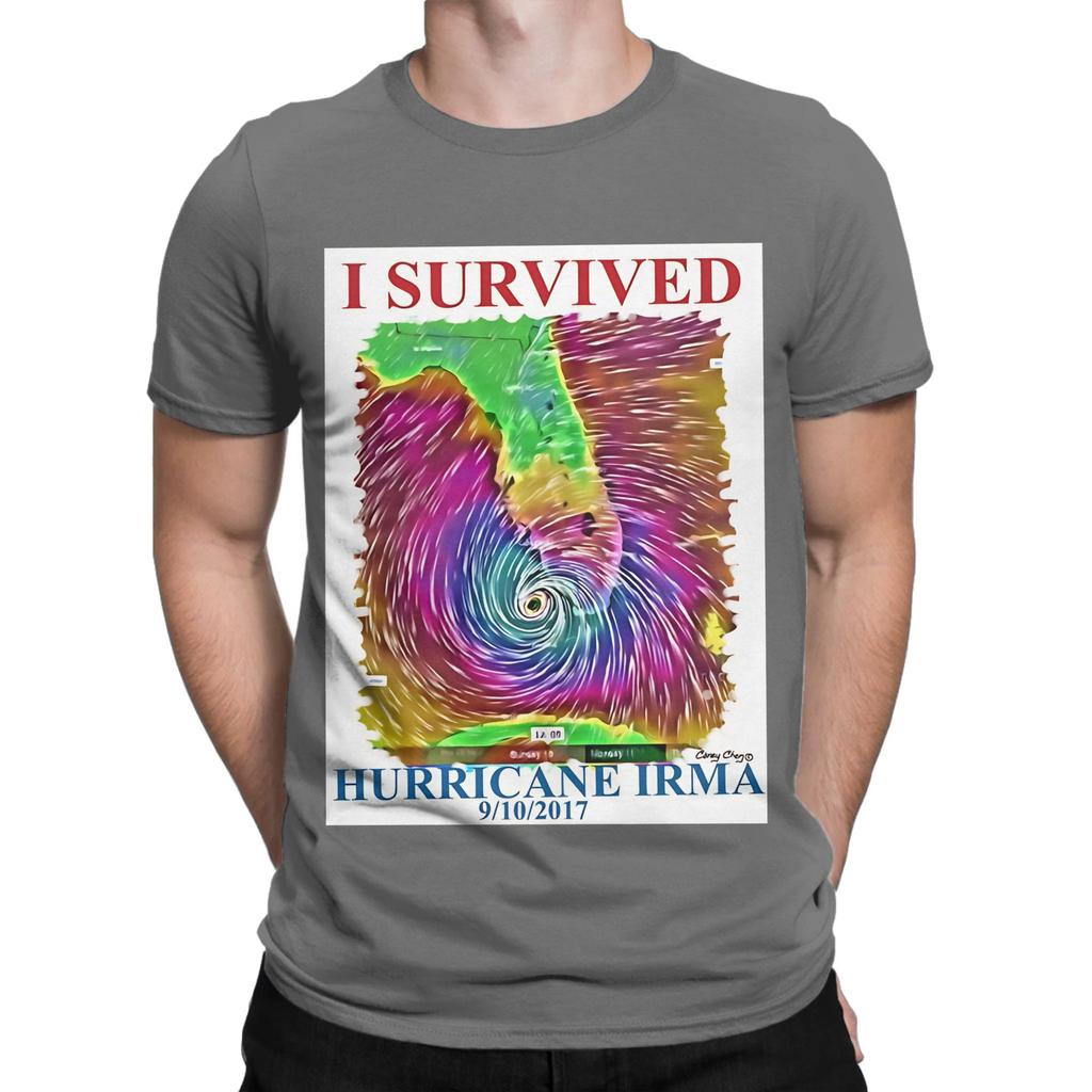 I Survived Hurricane Irma Funny Graphic 100 Cotton Tshirt Hurricane Tees Tops For Unisex