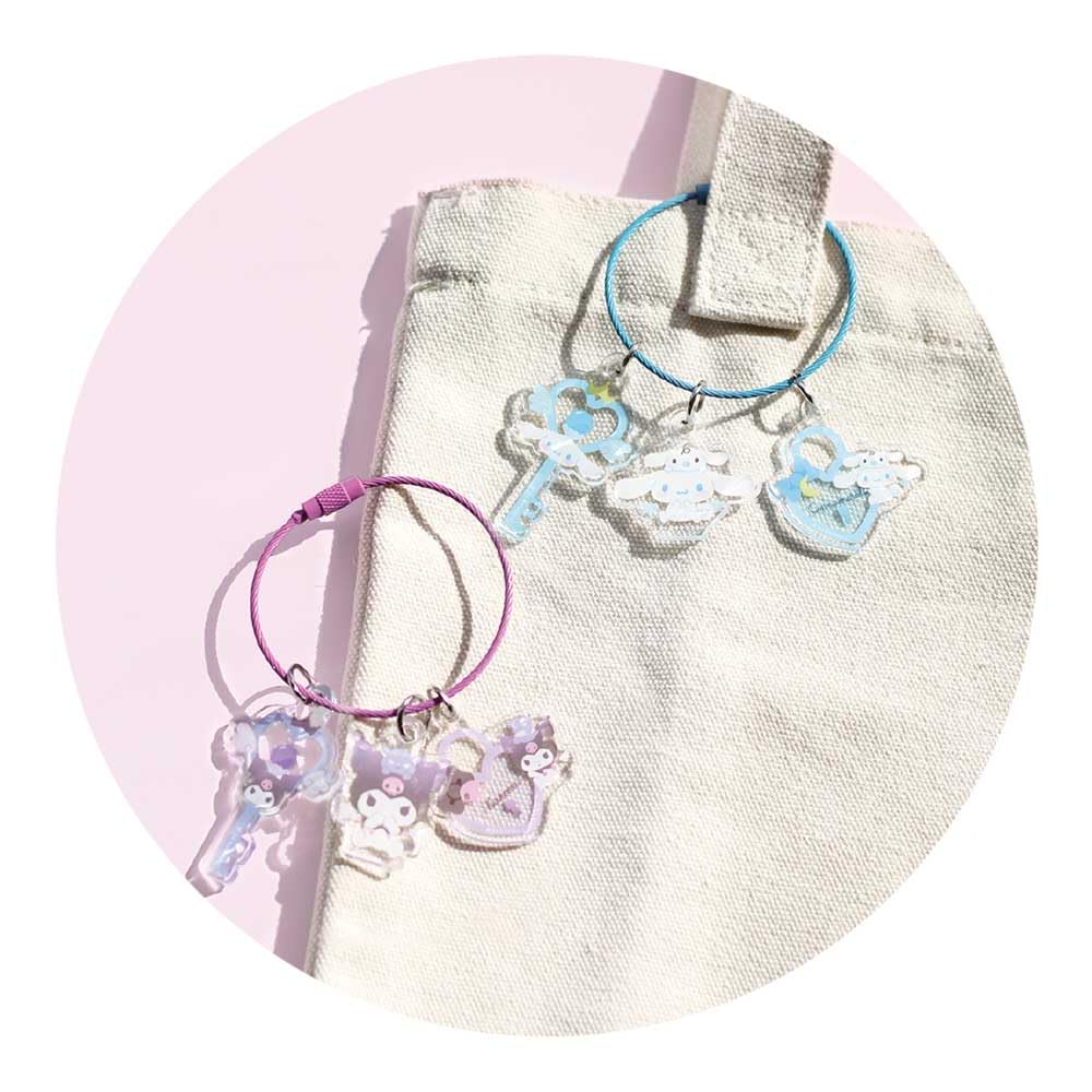Tees Factory Sanrio Characters Angel Wire Key Ring Kuromi H45 x W34 x D2mm SR-5546414KU
