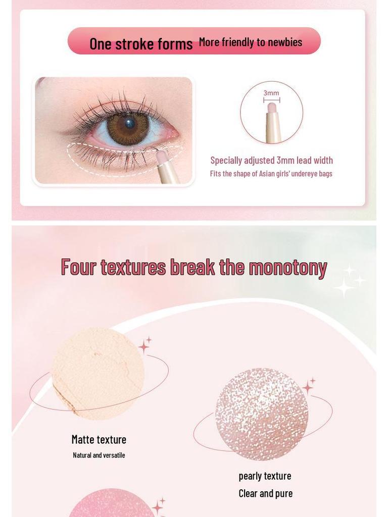 DIJIA Under-eye Bag Highlight & Matte Shadow Gel Pencil Eyeliner and Lip Liner Pen