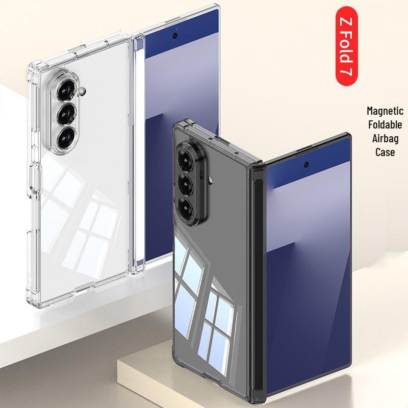 Samsung Z Fold7 Magnetic Transparent Protective Case with Airbag and Integrated Film