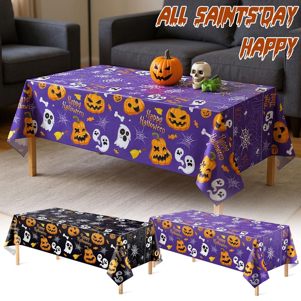 Halloween Theme Disposable Tablecloth Waterproof Party Tablecloth Background Cloth For Desk Decoration