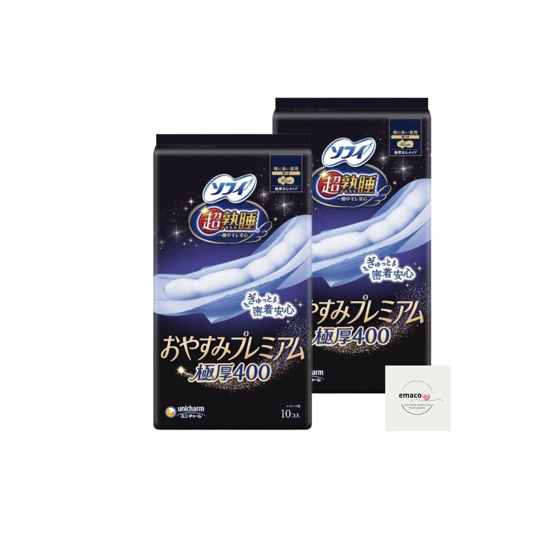 

Sofy Super Deep Sleep Premium Экстра Толстые 400мм Прокладки от диареи для обильных выделений с крылышками 10 штук в наборе из 2 штук Оригинальные Pocket Nights, (40 см, Упаковка) -