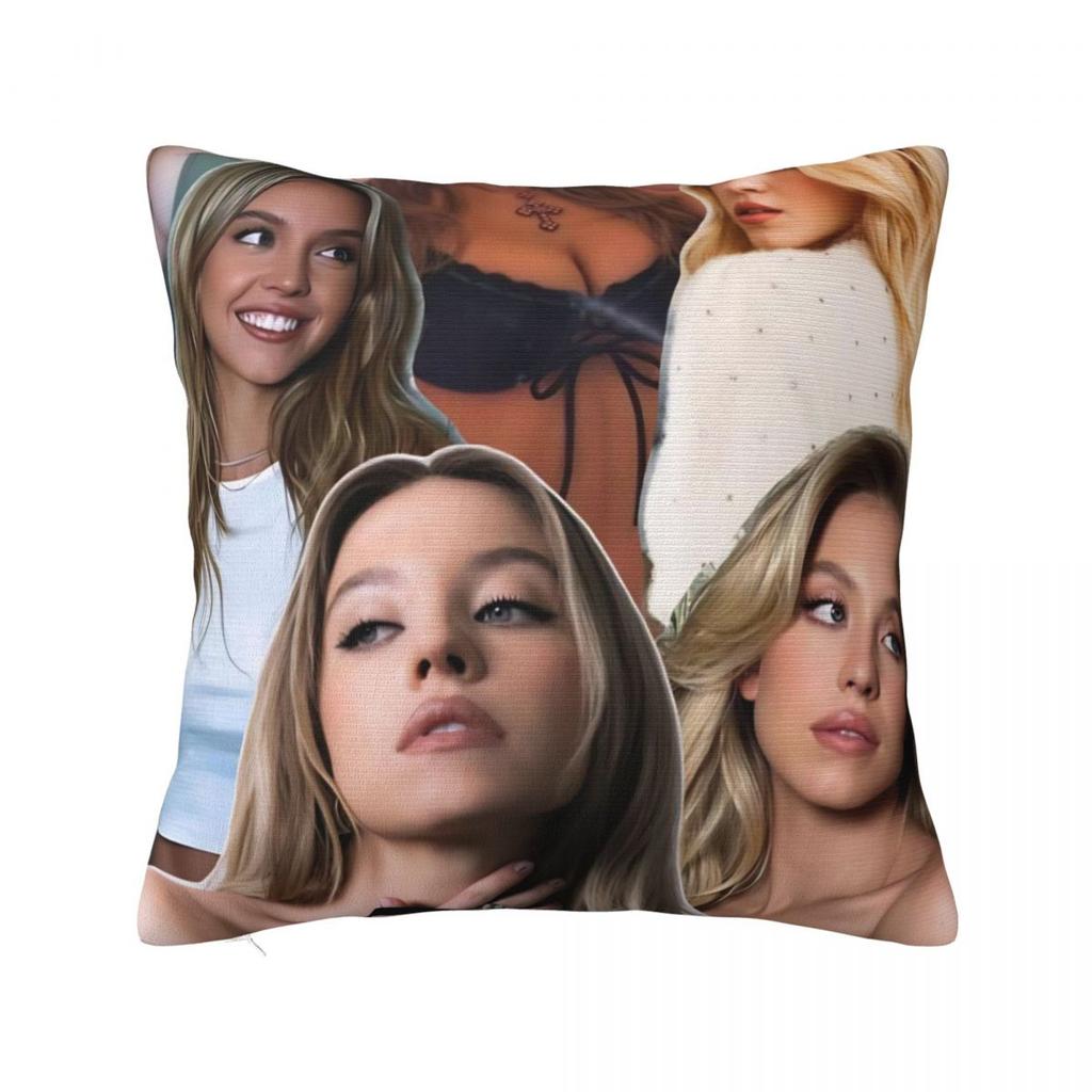 Sydney Sweeney American Actress Photo Pillow Cover Cushion Cover Square Pillow Case Pillowcases For Sofa Bedroom Home Decor