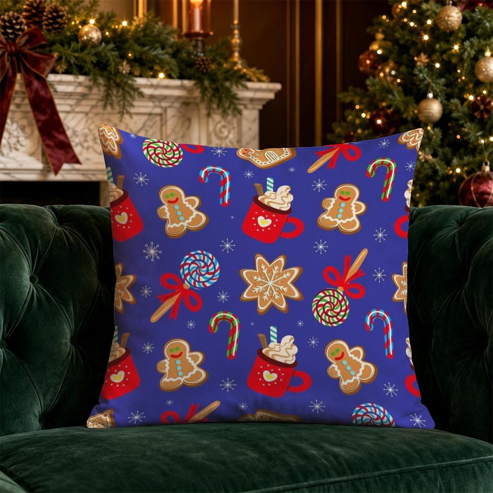 Christmas Cute Throw Pillow Covers Pattern Cushion Cover Suitable for Sofa Bedroom Car Pillow Cover