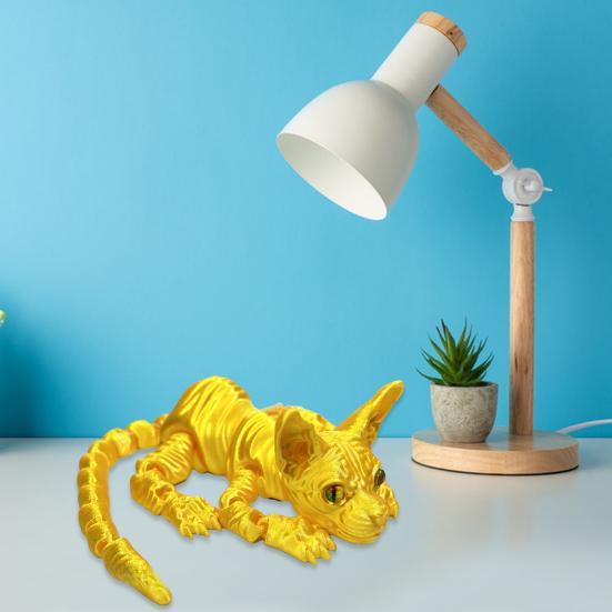 3D-gedruckte haarlose Katzenfigur bewegliche Gelenke Sphynx Katzenfigur Gelenktier