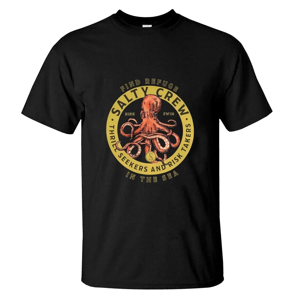 2024Amazing Tees Male T Shirt Casual Oversized Essential Salty Crew Classic T-shirt Men Black T-shirts Graphic Streetwear S-4XL