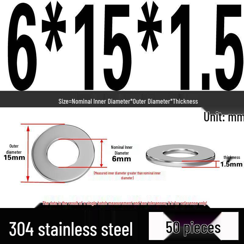 Thickened 304 Stainless Steel Flat Washer Spacer (M2-M36)