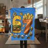 theme of Foodie Number 67 Flannel printed blanket suitable for all seasons suitable for living room office sofa and travel