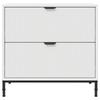 Nightstand with Drawers White 63.5 X 36 X 61 Cm Engineered Wood