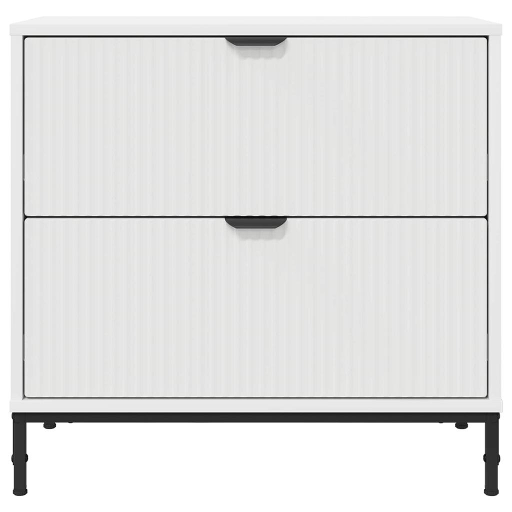 Nightstand with Drawers White 63.5 X 36 X 61 Cm Engineered Wood