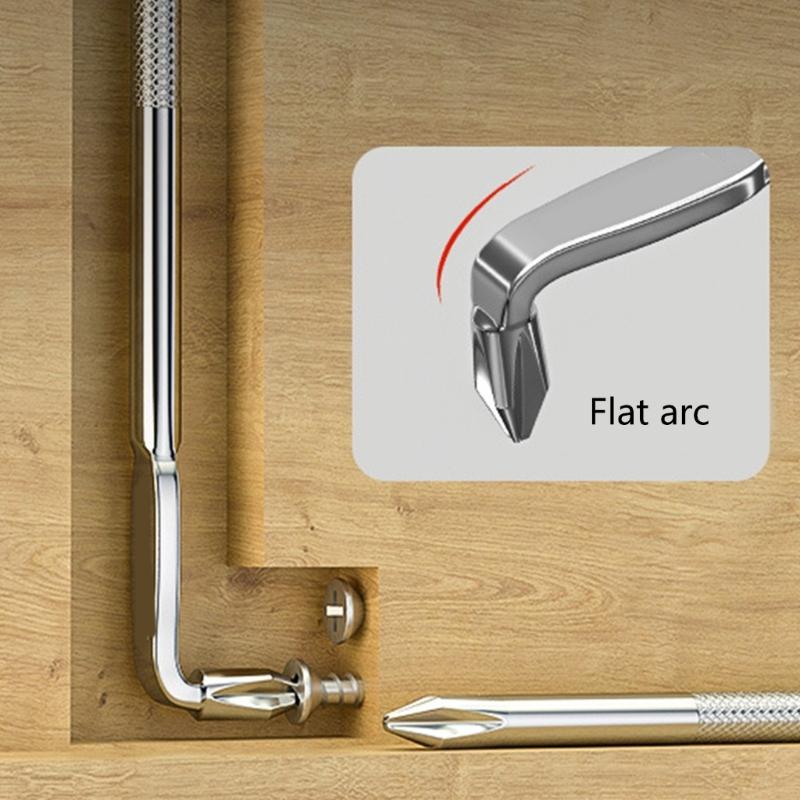Nonslip Grip L Shape Double Ended Screwdriver High Strength Alloy Steel Ergonomic Handle For Tight Space Precise Work