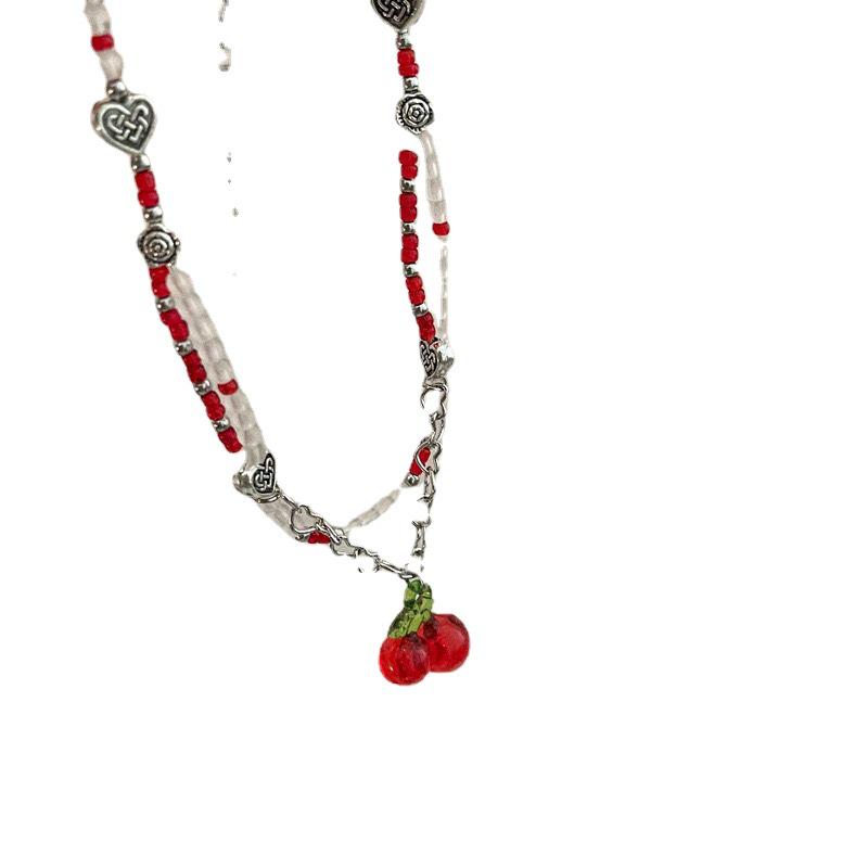 Handgefertigte Retro-Perlenkette 2024 für Mädchen - Süßer Nachbarsmädchen-Stil