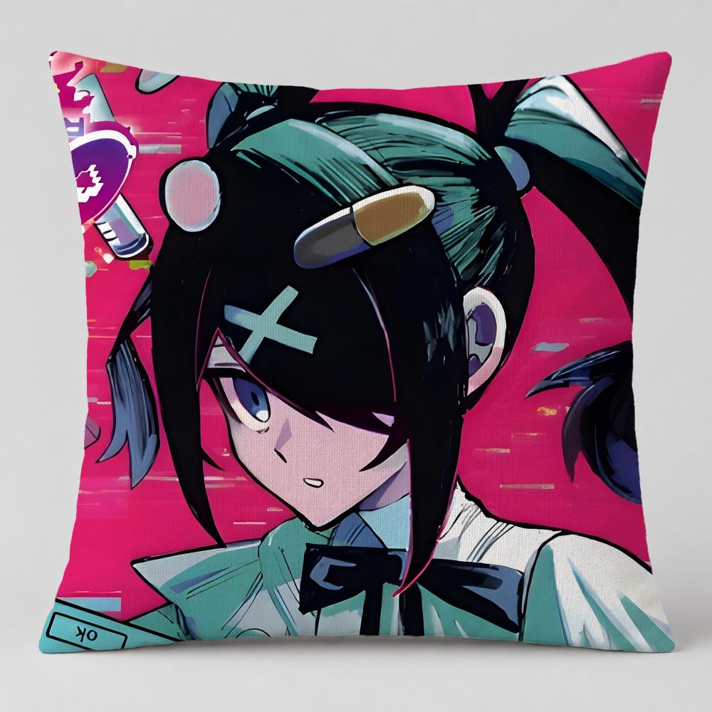Game NEEDY GIRL OVERDOSE Cushion Cover Short Plush Cushion Cover Double Sided Print Washable Sofa Pillowcase Home Decor Gift