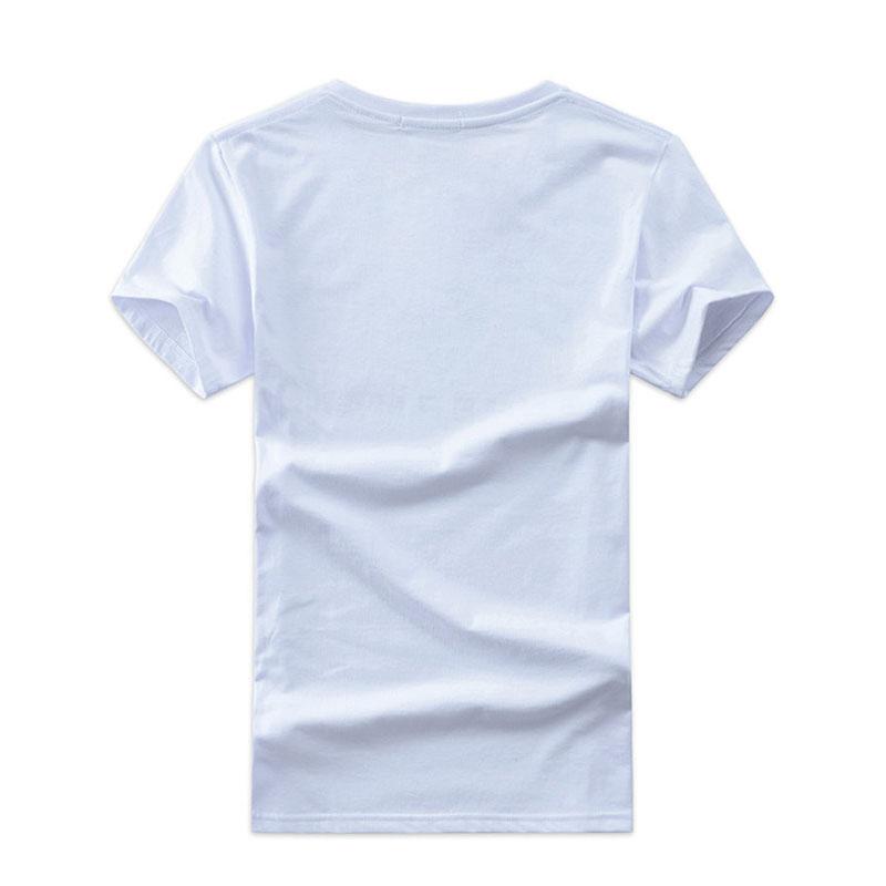 IELGY Round neck Men's T-shirt European American Top White Base Trendy Sports Breathable Printed
