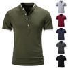Men's Casual Solid Color Printed Loose Short Sleeve T-Shirt Po Lo Shirt