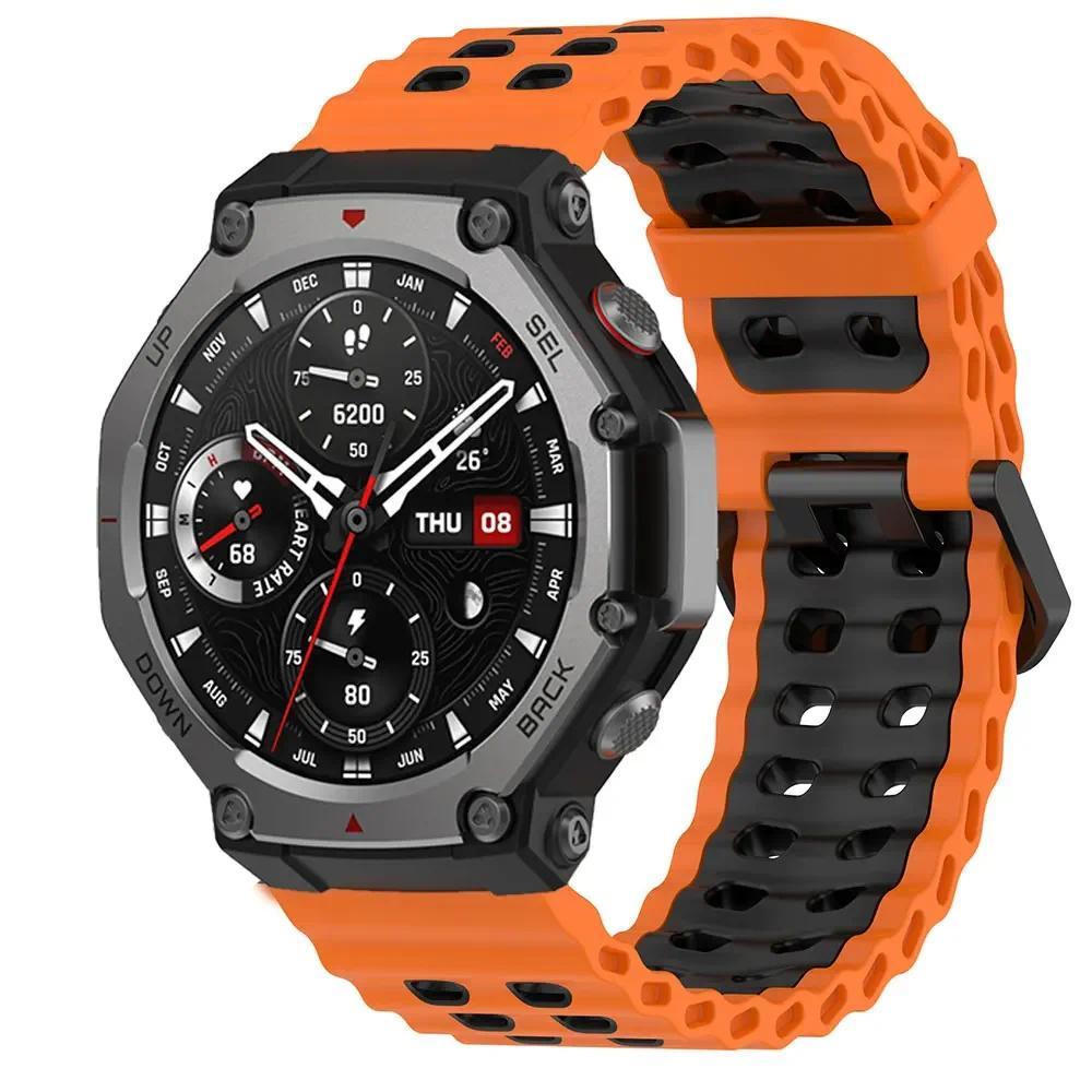 Breathable Silicone Band For Huami Amazfit T-Rex 3 2 1 T-Rex 3Pro 44mm 48mm T-Rex Ultra Colorful Strap Sport Watchband Belt