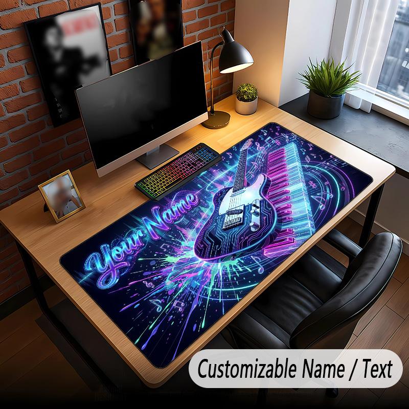 Muziek Gitaar Thema Aangepaste Muismat Gepersonaliseerd Met Naam Tekst Aangepaste Bureau Mat Voor Kantoor Huisdecoratie