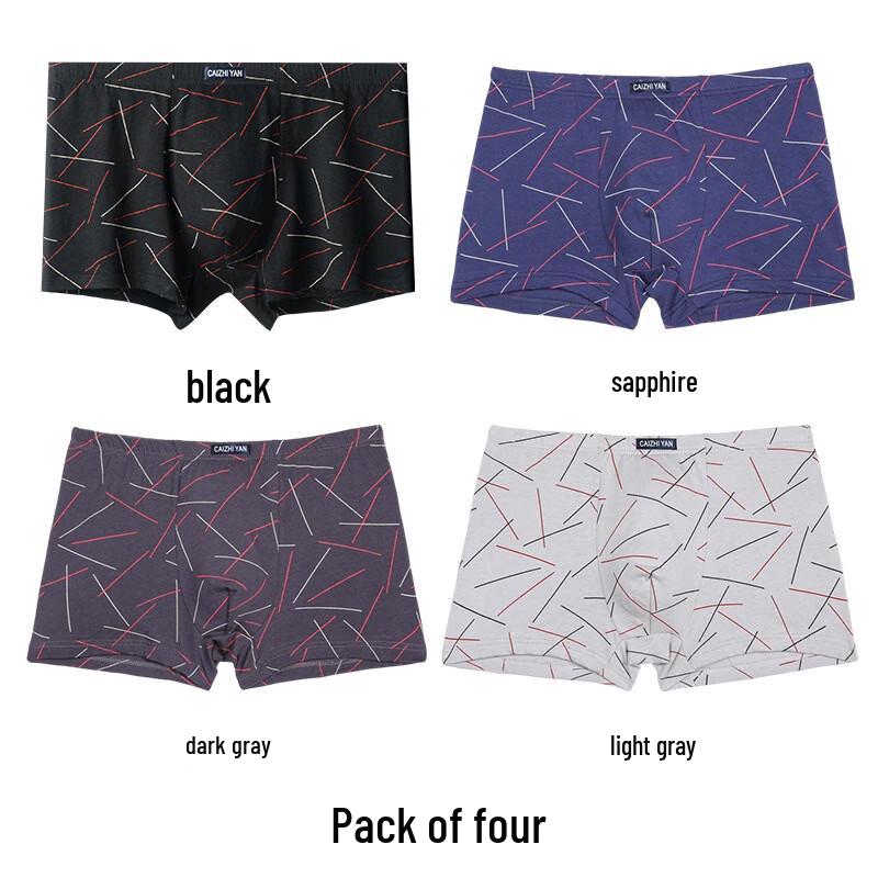 Men s Cotton Mid-Waist Boxer Briefs 4-Pack 2XL