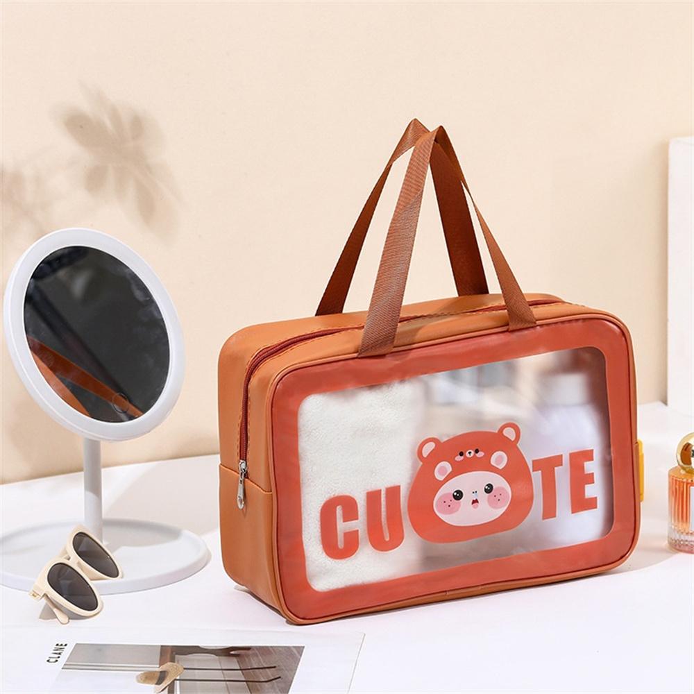 Travel PVC Transparent Makeup Bag Toiletry Storage Bag Swimming Beach Large Capacity Wash Bag Waterproof Portable Cosmetic Pouch