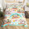 Cute Cartoon Koala Duvet Cover Set Botanical Blossom Floral Comforter Cover Kawaii Wild Animal Koala Bedding Set Twin Queen Size