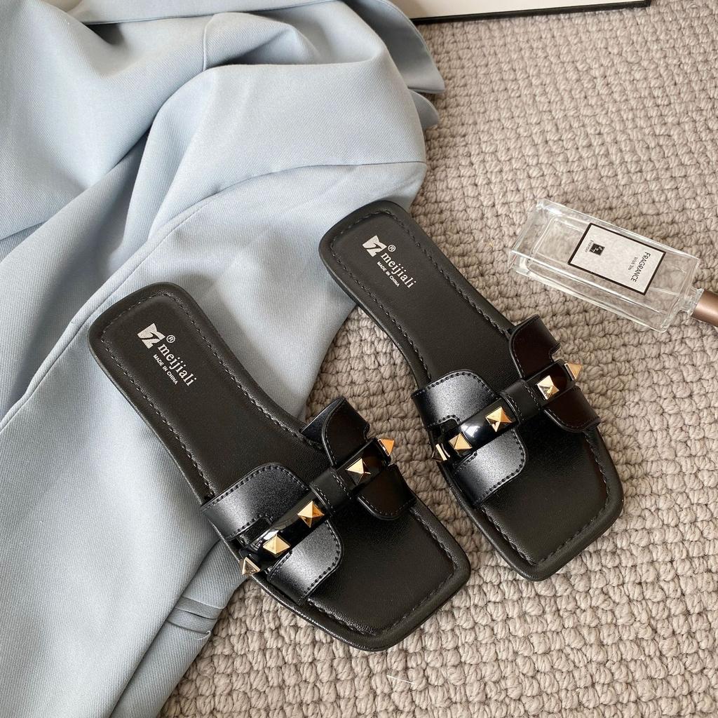 New slippers women's summer fashion versatile mid-heel cool slippers