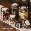 Sealed Jar, Space-Saving Design with Airtight Lids, with One-Click Vacuum Sealing Glass Container, for Tea Coffee Beans Snacks