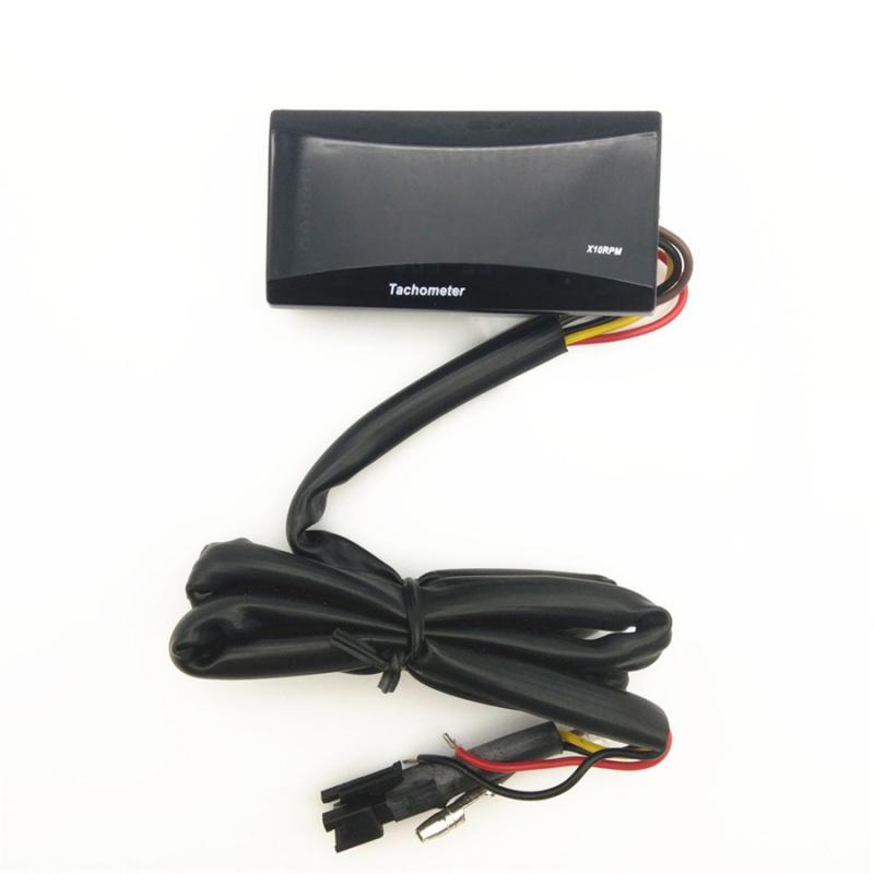 Motorcycles Mini Red Lcd Tachometer Gauge Tach Hour Meter 0~20000 Rpm Universal