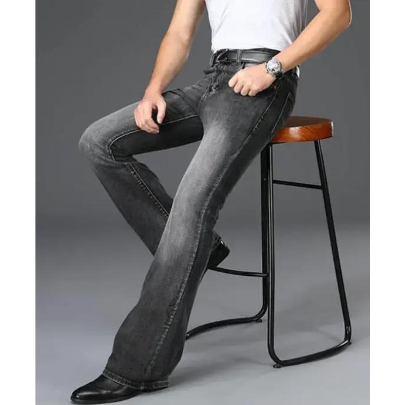Men's Flared Pants Classic Flared Jeans Loose Leg Jean Boot Cut Trouser