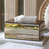 Tissue Box Living Room Light Luxury High-grade High-value Luxury High-end Glass Drawer Desktop Creative Sense of Advanced