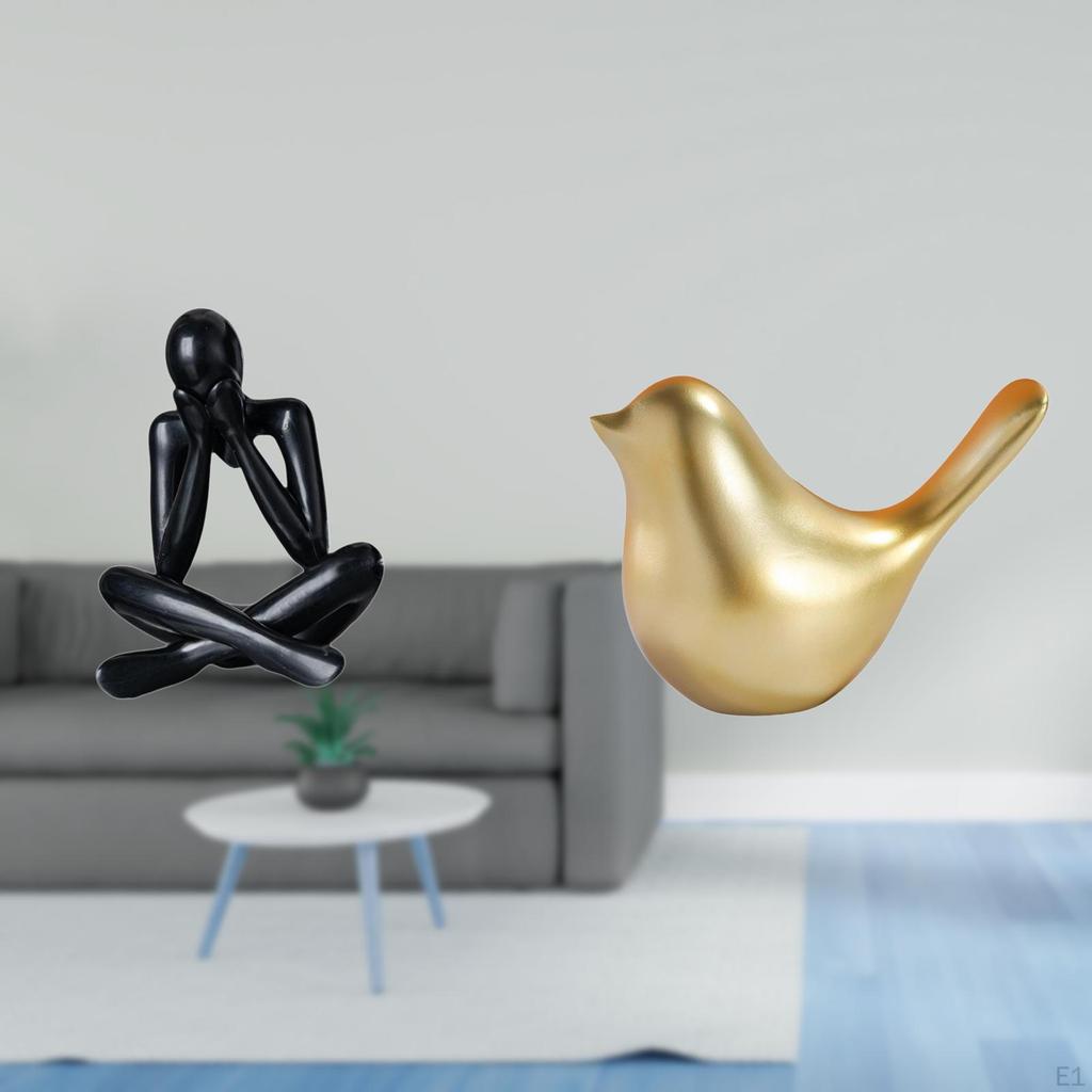 Modern Abstract Bird Figure Sculpture Collectible Decorative Animal Statue for Living Room Bookshelf