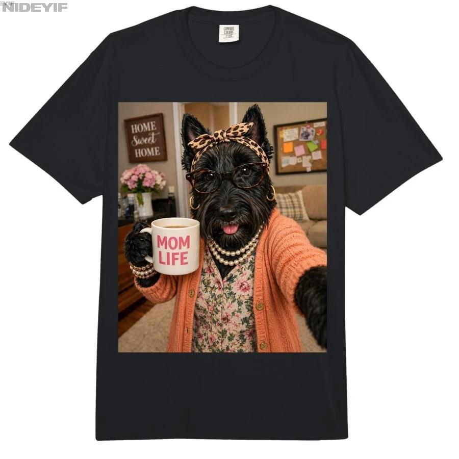 Scottish Terrier Scottie Selfie Meme Humor Mom Mommy Love Tshirt For Men Women 100 Cotton T Shirts Short Sleeve Tops 04132 S