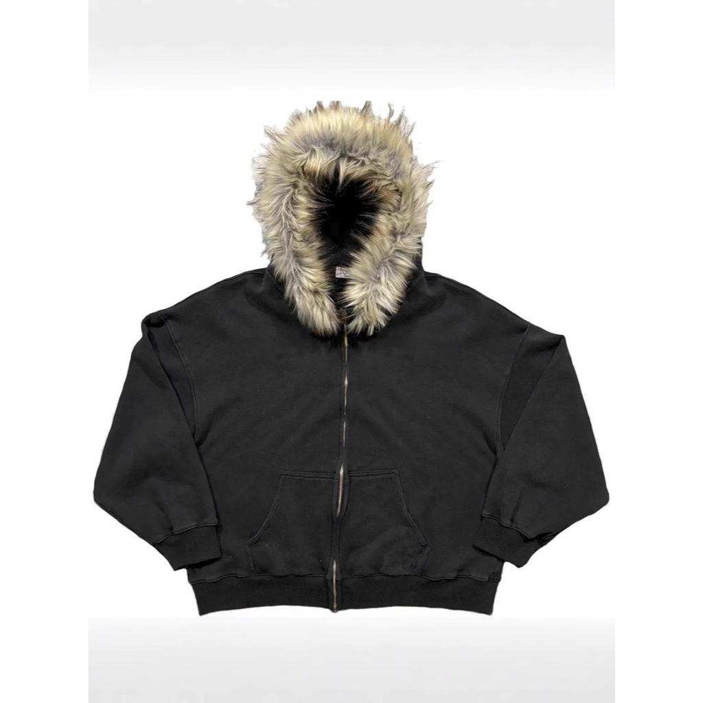 BeatStreet Autumn/Winter Y2k Women Aesthetic Harajuku Faux Fur Collar Hoodies Clothes Graphic Hip Hop Punk Gothic Zip Up Hoodies