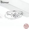 Bamoer Dazzling Sparkling Engagement Finger Rings for Women Solid Silver 925 Jewelry Wedding Statement Female Bijoux SCR568