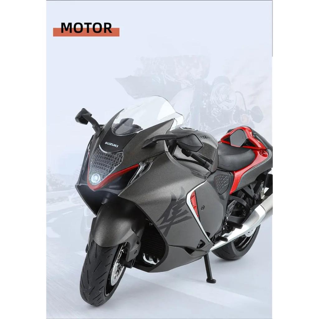 1/9 Suzuki Hayabusa GSX-1300R Alloy Motorcycle Model Toy Vehicle Collection Carrying Lighting Off Road Autocycle Toy Car