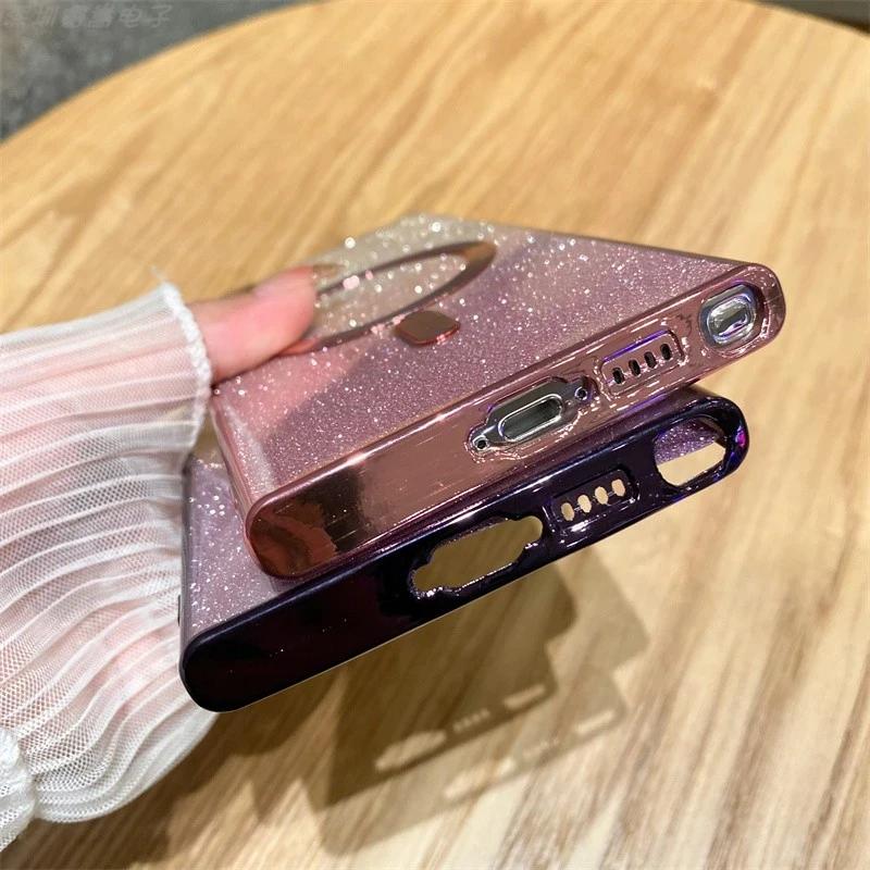 Glitter Luxury Magnetic Woman Case For Magsafe For Samsung Galaxy S26 S24 FE S23 S22 S25 Ultra Plus Wireless Charging Cover